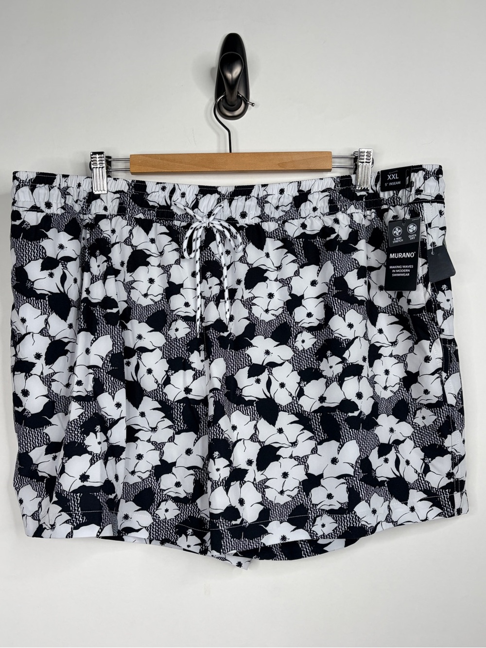 Murano Black & White Floral Hybrid Shorts